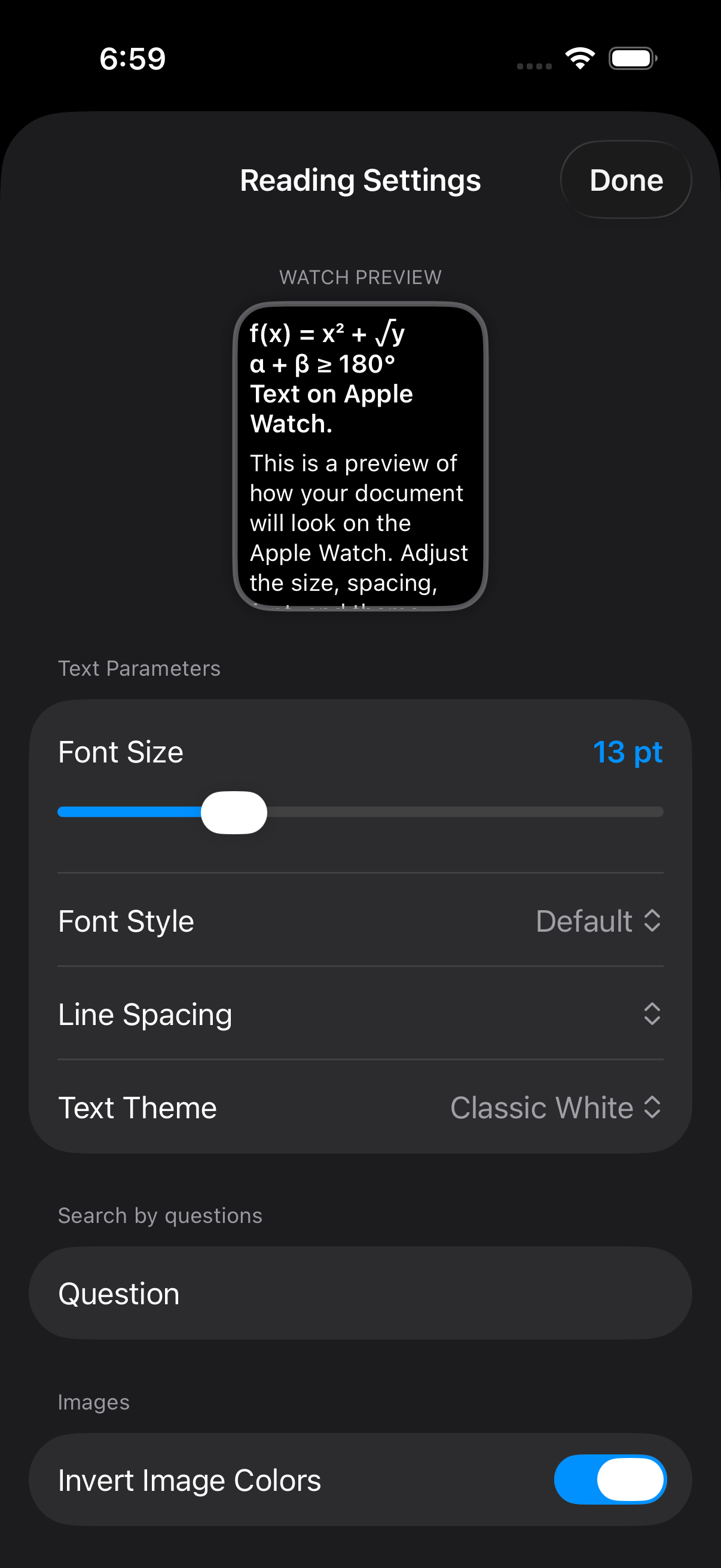 Reading customization